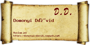 Domonyi Dávid névjegykártya