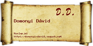 Domonyi Dávid névjegykártya